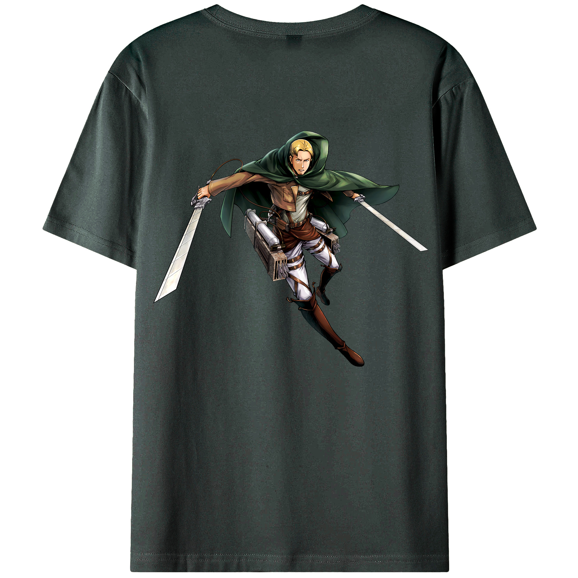 （画像用） 進撃の巨人 Attack on Titan 綿100％ メンズ半袖Tシャツ（バックプリント） 通気性